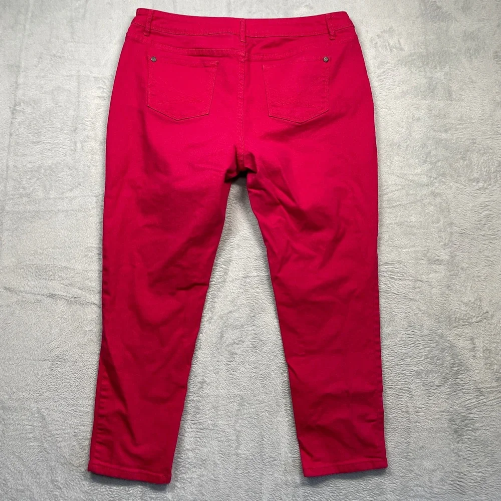 Simply Vera Vera Wang Pants Womens 16 Pink Skinny Ankle Mid Rise Stretch Slim